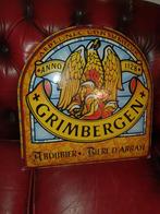 Emaillen reclamebord Grimbergen Bier, Verzenden, Zo goed als nieuw, Reclamebord