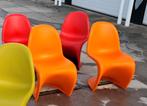 4 Originele Vitra Verner Panton stoelen rood oranje, Ophalen, Kunststof, Gebruikt, Overige kleuren