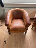 2 Leren Chesterfield stoelen - mooi opknapwerkje!, Ophalen, Gebruikt, 75 tot 100 cm, Leer