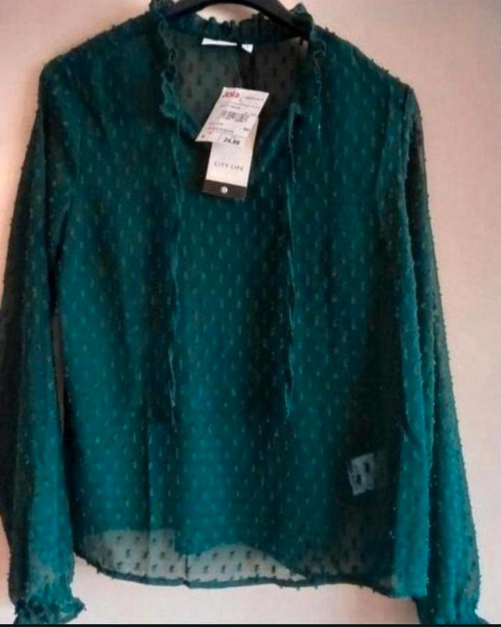 NIEUW Transparent blouse city life jola mode 2024 mt s Ehv, Kleding | Dames, Blouses en Tunieken, Zo goed als nieuw, Groen, Ophalen of Verzenden