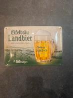 Emaille bord - BitburgerEifelbräu Landbier, Ophalen of Verzenden, Zo goed als nieuw, Reclamebord