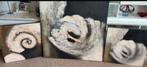 Abstracte Kunst - Set van 3 Schilderijen, Ophalen of Verzenden