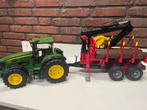 Bruder John Deere 7R 350 met aanhanger en boomstammen, Ophalen, Zo goed als nieuw