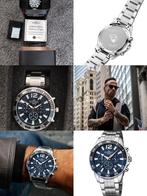 Rotorcraft fierce herenhorloge donker blauw luxe case nieuw, Overige merken, Staal, Staal, Polshorloge