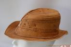 Vintage Western Cowboy hoed bruin leer 59 handgemaakt, Gedragen, Ophalen of Verzenden, Accessoires