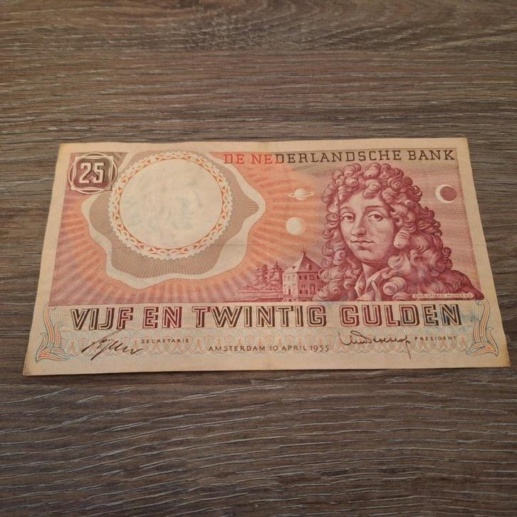 Biljet 25 gulden Christiaan Huygens, 1955, Postzegels en Munten, Bankbiljetten | Nederland, 25 gulden, Ophalen of Verzenden