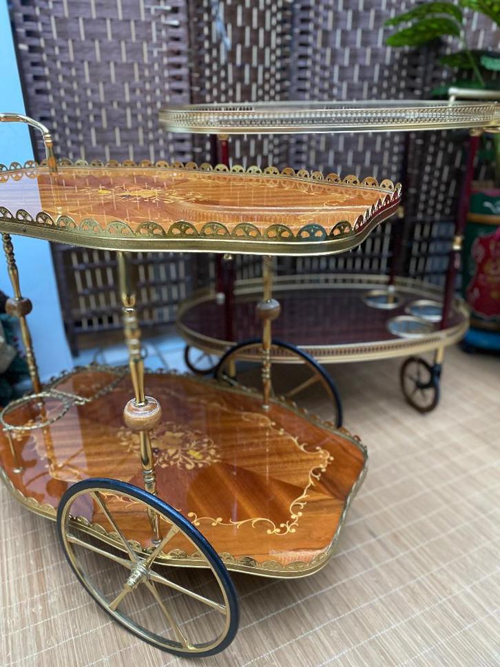 Vintage barwagen Hollywood Regency, Antiek en Kunst, Antiek | Meubels | Tafels, Ophalen