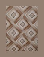 4709 Grafisch 70s bloemruit behang retro vibe bruin swiet, Huis en Inrichting, Stoffering | Behang, Verzenden, Bruin