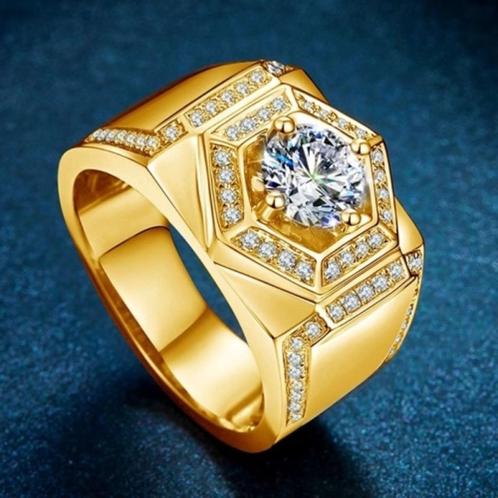 Zilveren ring met Moissanite Diamant 1 karaat D kleur, Sieraden, Tassen en Uiterlijk, Ringen, Nieuw, Heer, Goud, Zilver, Met edelsteen