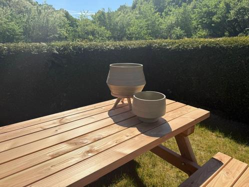 IBIZA STYLE - POTTEN - set van 2, Tuin en Terras, Bloempotten, Nieuw, Aardewerk, Binnen, Balkon, Tuin, Minder dan 40 cm, Minder dan 25 cm