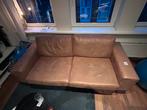 Bruine eco-leren 2-zitsbank - NOUS living Torino cognac, Ophalen, Tweepersoons, Zo goed als nieuw, Rechte bank