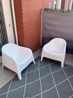 Kuipstoelen ikea wit 2 voor €40, Tuin en Terras, Ophalen, Zo goed als nieuw, Kunststof