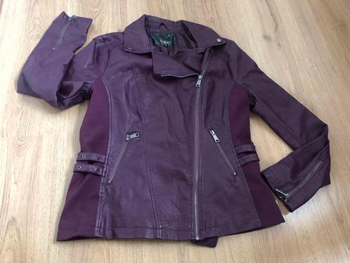 Bpc paarse bikerjas bikerjack jack nep leer leren 40/42, Kleding | Dames, Jassen | Zomer, Zo goed als nieuw, Maat 38/40 (M), Paars