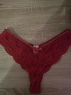 Hunkemöller string strik kant maat M ( zgan ), Kleding | Dames, Verzenden, Rood, String