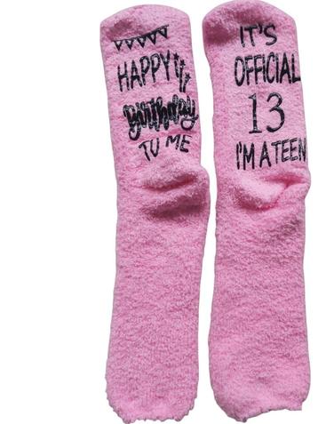 Happy birthday 13 jaar antislip sokken one size beschikbaar voor biedingen