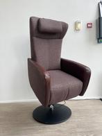 Prominent Sorisso Sta Op Relaxfauteuil Bruin Leer Stof L XL, Stof, Verzenden, Minder dan 75 cm, Zo goed als nieuw