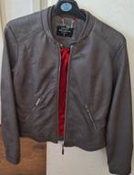 Leren grijs jack, Kleding | Dames, Zo goed als nieuw, Jasje, Grijs, Ophalen