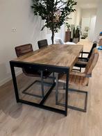 Industriele stoelen stevige kwaliteit Leer met stalen frame, Huis en Inrichting, Ophalen, Gebruikt, Overige kleuren, Metaal