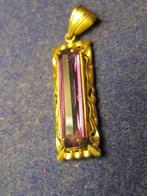 Antiek natuurlijk spinel 18K gouden hanger mooie design &&&, Sieraden, Tassen en Uiterlijk, Antieke sieraden, Ophalen, Goud, Hanger