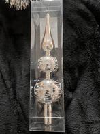 Zilverkleurige glas piek voor de kerstboom, Ophalen of Verzenden, Nieuw