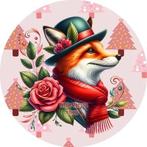 L245 ouwel vos 20x4,7cm eetbare cupcake rondjes vers, Ophalen of Verzenden, Nieuw, Cupcakes, Versiering