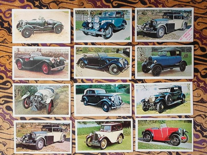 Mooie oude sigarettenplaatjes uit Engeland van auto's., Antiek en Kunst, Antiek | Woonaccessoires, Ophalen of Verzenden