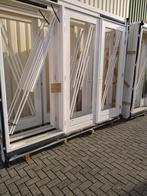 Hardhout kozijn met dubbele tuindeuren en zijlicht, Doe-het-zelf en Verbouw, Nieuw, Ophalen of Verzenden, Buitendeur, Hout