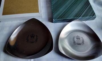 LUXE ASBAKKEN Vintage Staal chroom & nikkel Old Hall England beschikbaar voor biedingen