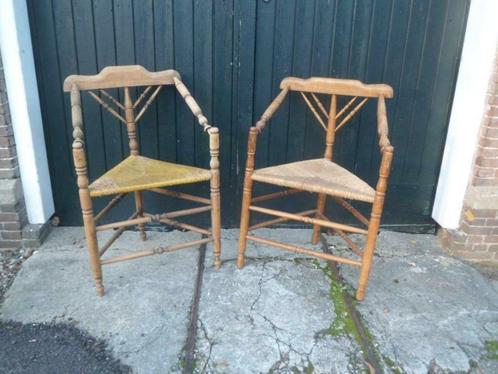 Antiek houten STOELEN / KEUKENSTOELEN / HOEKSTOELEN Brocante, Antiek en Kunst, Antiek | Meubels | Stoelen en Banken, Ophalen of Verzenden