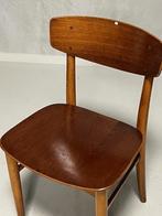 Deense eettafelstoelen 2x vintage teakhout Deens prijs p/st, Gebruikt, Twee, Bruin, Vintage