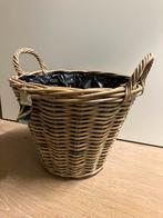 Nieuw! Stevige rieten decoratiemand met 2 handvaten 39 cm, Ophalen, Mand, Rond, Nieuw