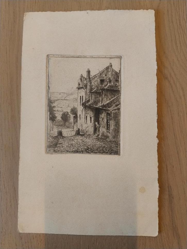 Ets van Eugène Alfred Delâtre, Antiek en Kunst, Kunst | Etsen en Gravures, Ophalen of Verzenden