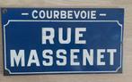 Emaille Straatnaambord Courbevoie - Rue Massenet, Antiek en Kunst, Antiek | Emaille, Verzenden