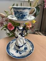 Vintage etagere dame delfs blauw, Ophalen, Zo goed als nieuw
