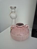 Riverdale kaarsenkandelaar wit & kruik / vaas oud roze, Huis en Inrichting, Overige materialen, Wit, Ophalen of Verzenden, Zo goed als nieuw