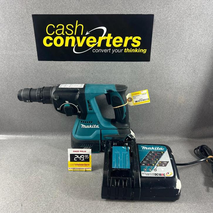 Makita DHR 243 Accu Boormachine | accu+lader | 394461, Doe-het-zelf en Verbouw, Gereedschap | Boormachines, Gebruikt, Boormachine