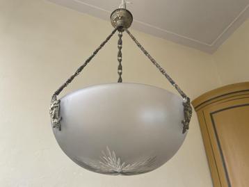 Hanglamp Plafondlamp Schaallamp Lamp jaren 30 Frans beschikbaar voor biedingen