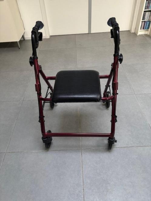 Glardian rode rollator in hoogte verstelbaar., Diversen, Rollators, Zo goed als nieuw, Opvouwbaar, Ophalen