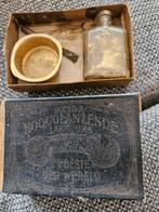 Lakbrons doosje met inhoud, vintage, Ophalen of Verzenden