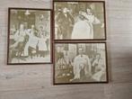 Oude kapper/barbier foto's/posters 3 stuks in lijst, Ophalen of Verzenden, Voor 1940, Gebruikt, Overige onderwerpen
