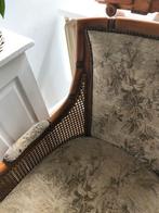 Vintage Fauteuil met Riet en Bloemmotief, Ophalen, Gebruikt, Minder dan 75 cm, 50 tot 75 cm