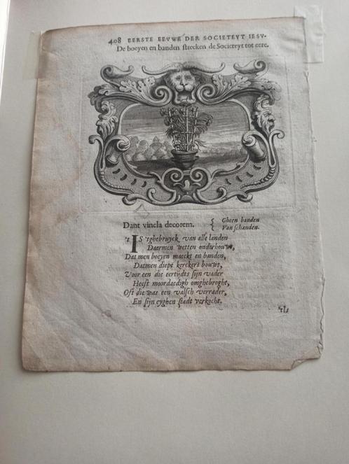Pagina uit boek van eerste eeuwfeest van de Jezuietenorde, Verzamelen, Religie, Gebruikt, Boek, Ophalen of Verzenden