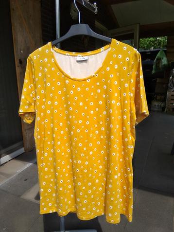 Vrolijk geel T-shirt korte mouw, Yessica C&A maat 44/ 46 beschikbaar voor biedingen