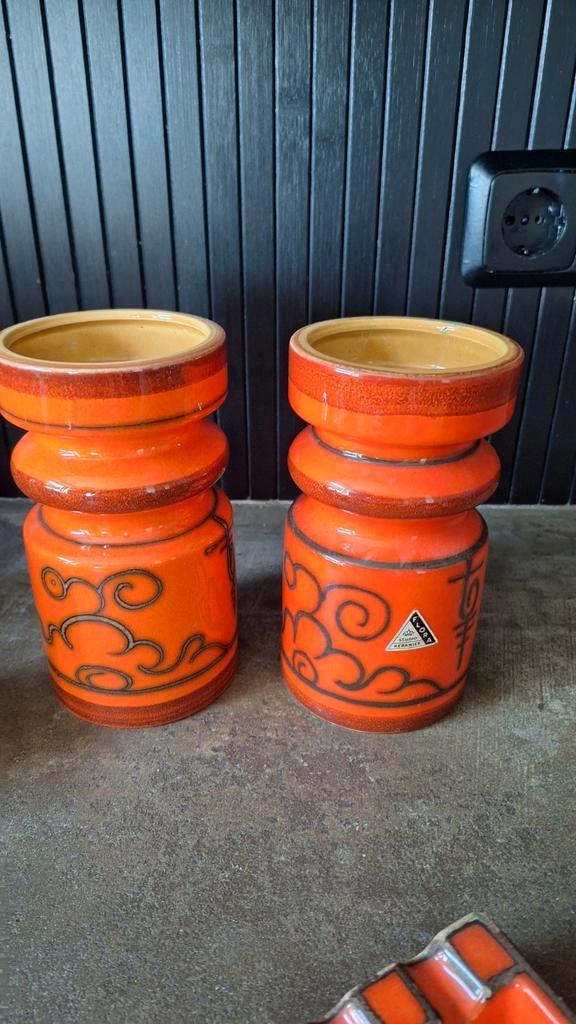 Set Vazen Flora Gouda, Antiek en Kunst, Antiek | Keramiek en Aardewerk, Ophalen of Verzenden