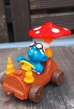 Smurf in boomstamauto met originele doosje  gekocht in '80, Verzamelen, Smurfen, Ophalen of Verzenden, Zo goed als nieuw