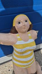Brocante beeld, pop papier mache, vrouw in badkleding. S47, Antiek en Kunst, Ophalen of Verzenden