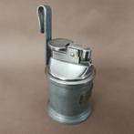 Vintage tinnen tafel sigaret aansteker, Verzamelen, Rookartikelen, Aanstekers en Luciferdoosjes, Ophalen of Verzenden, Gebruikt