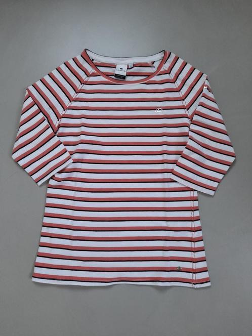 Luhta shirt, 3/4 mouw, ronde hals, streep oranje/wit, mt S, Kleding | Dames, Truien en Vesten, Gedragen, Maat 36 (S), Overige kleuren