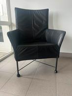 Montis Charly zwart leren design fauteuil, Ophalen, Gebruikt, Montis Charly, zwart leer, merklabel, Gerard vd Berg., 50 tot 75 cm