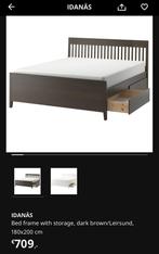 Ikea Idanas Bed and side tables, Huis en Inrichting, Slaapkamer | Bedden, Ophalen, Bruin, Tweepersoons, Zo goed als nieuw